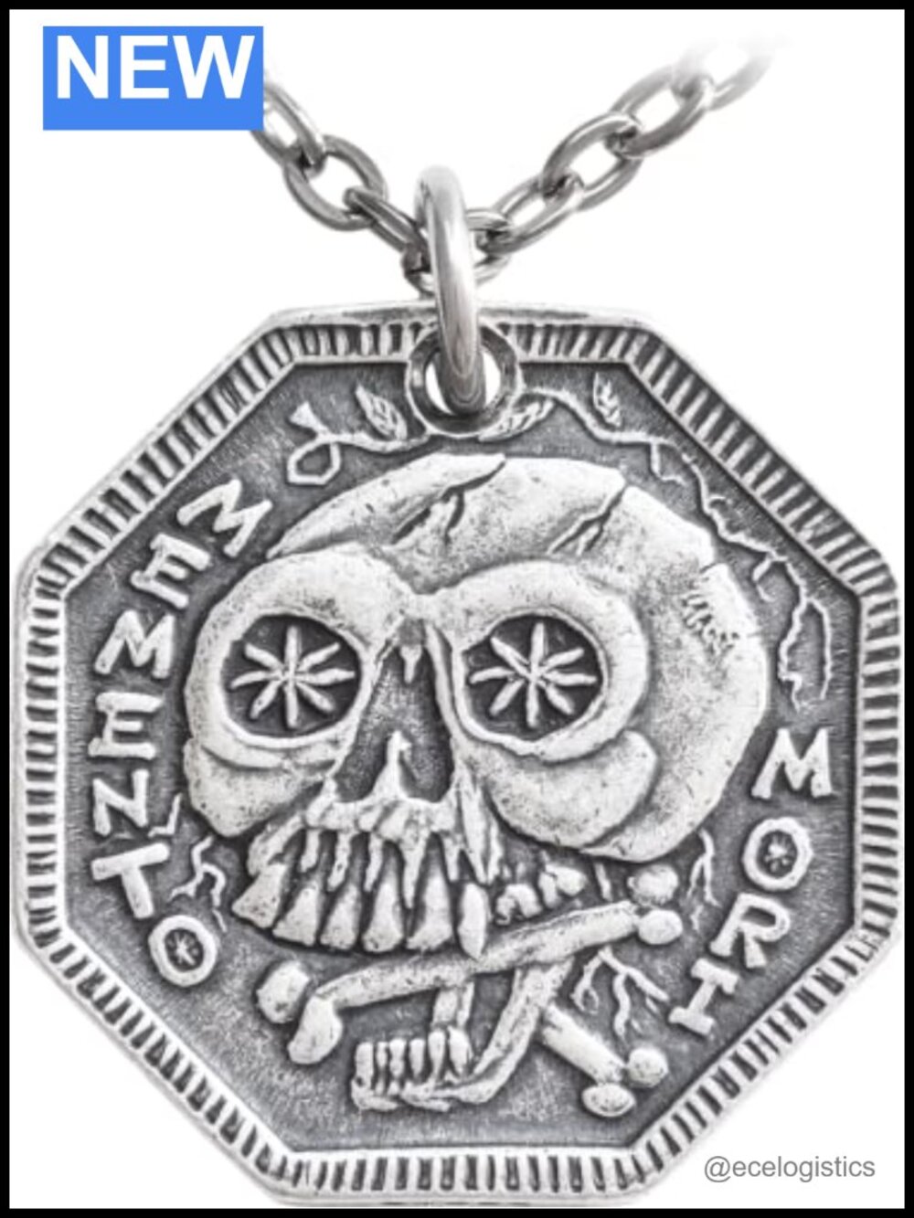 Memento Mori 999 Fine Silver Necklace Stoic Reminder Pendant 30" Chain